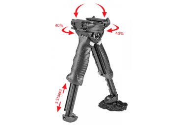 Рукоятка передняя на Weaver/Picatinny, сошки, регулируемая, складная, быстросъемная, пластик/алюминий, FAB Defense, FD-T-POD G2