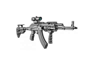 Приклад для АКМС складной, телескопический, пластик, компенсатор отдачи, FAB Defense M4-AKMS P SB